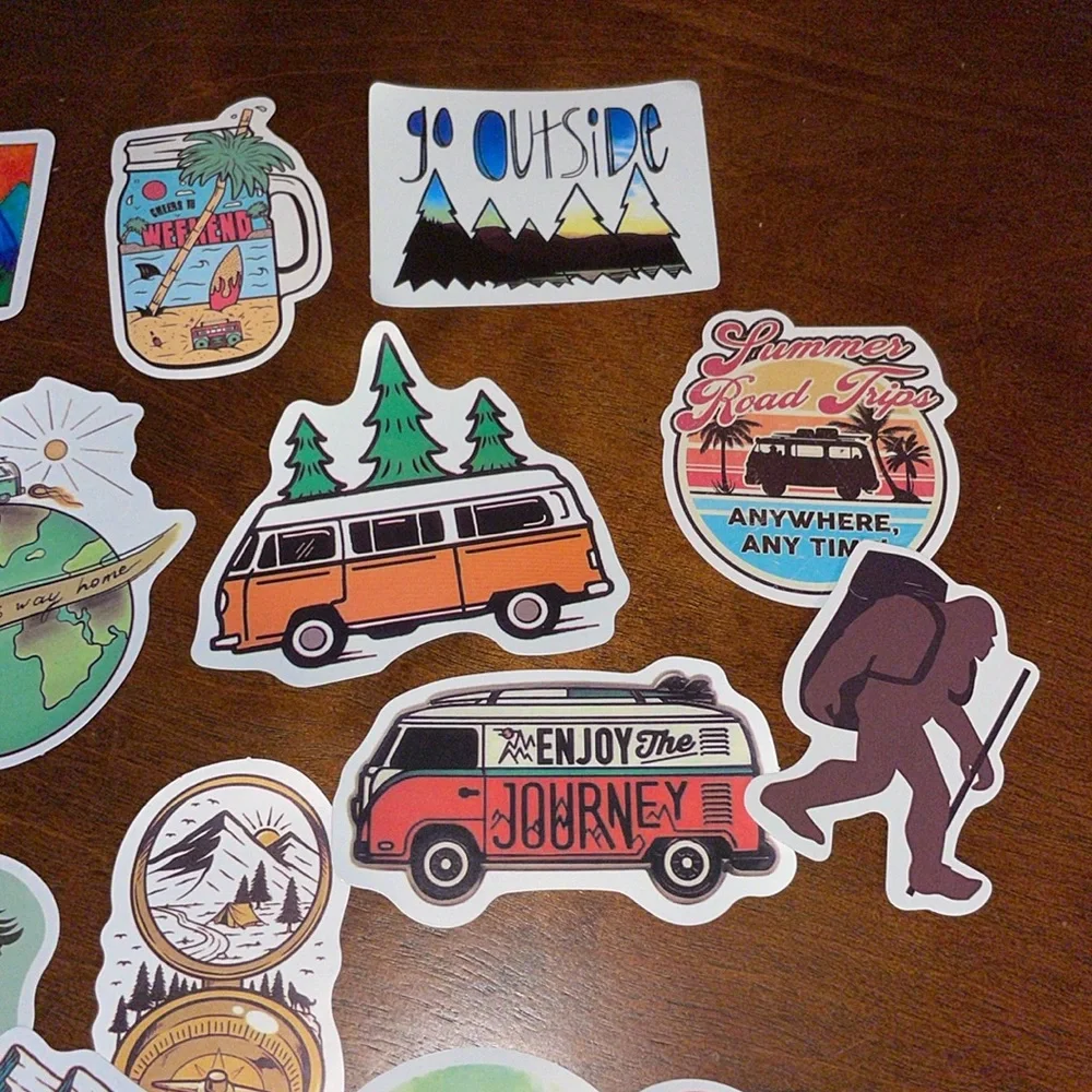 Stickers Lot of 25 VW Camping Hiking Travel Water Bottle Assortment